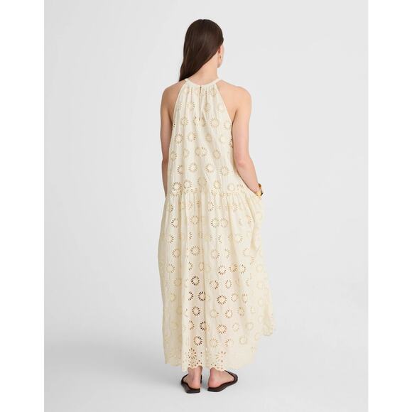 NWOT Madewell Embroidered Drop-Waist Maxi Dress Cream Floral Eyelet S - Picture 2 of 5